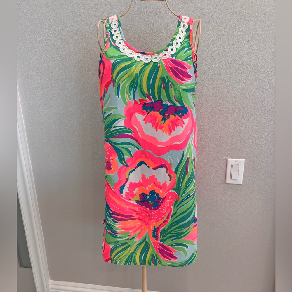 Lilly Pulitzer Size 2 Shift Dress Serene Blue Paradise Bound
